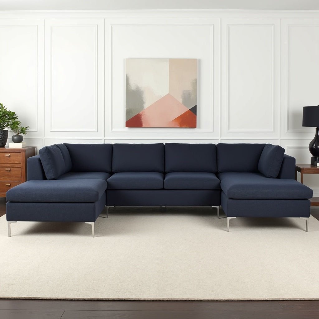 Smith L Shape 7 Seater Fabric Sofa Set | 7 Seater Sofa - TORQUE INNOVATIONS PRIVATE LIMITED